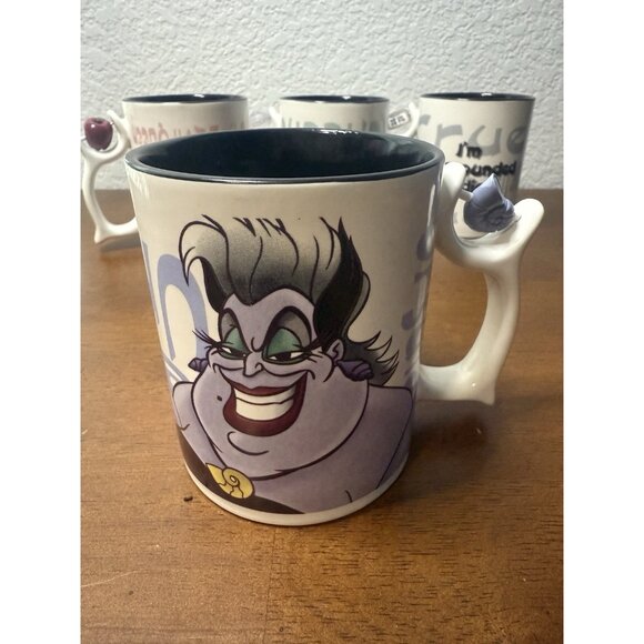 Walt Disney World RARE Disney Villain Mug With Charm Ursula Cruella x4